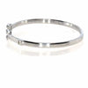 .55CT DIAMOND 18K WHITE GOLD ROUND & BAGUETTE DOUBLE SQUARE CUFF BANGLE BRACELET