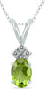 ESTATE .71CT DIAMOND & AAA PERIDOT 14KT WHITE GOLD OVAL & ROUND FLOATING PENDANT
