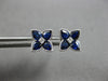1.79CT DIAMOND & AAA SAPPHIRE 14KT WHITE GOLD ROUND & PEAR SHAPE STUD EARRINGS