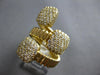 LARGE 1.44CT DIAMOND 14KT YELLOW GOLD 3D CLUSTER SQUARE FLEXIBLE SNAKE FUN RING