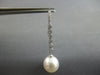 ESTATE LARGE. 35CT DIAMOND & AAA SOUTH SEA PEARL 18K WHITE GOLD ETOILE HANGING EARRINGS
