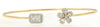 .50CT DIAMOND 14KT YELLOW GOLD ROUND & BAGUETTE FLOWER FLEXIBLE BANGLE BRACELET