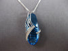 LARGE 20.72CT DIAMOND & AAA CABOCHON BLUE TOPAZ 18KT WHITE GOLD FLOATING PENDANT