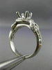 WIDE 1.03CT DIAMOND 14K WHITE GOLD 3D HALO PAVE SEMI MOUNT ENGAGEMENT RING #3058