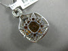 ESTATE MASSIVE 17.16CT DIAMOND & CITRINE 14KT WHITE GOLD HALO FLOATING PENDANT