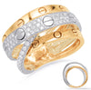 LARGE .79CT DIAMOND 14KT 2 TONE GOLD 3D MULTI ROW CRISS CROSS INFINITY LOVE RING