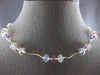 LARGE AAA WHITE & PINK QUARTZ 14K YELLOW GOLD 3D BY THE YARD FUN NECKLACE #27932