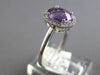 ESTATE 1.31CT DIAMOND & AAA AMETHYST 14K WHITE GOLD OVAL & ROUND ENGAGEMENT RING