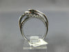 LARGE 4.01CT WHITE & BLACK DIAMOND 14KT WHITE GOLD MULTI WAVE LOVE KNOT FUN RING