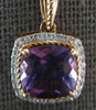 2.15CT DIAMOND & AAA AMETHYST 14KT ROSE GOLD 3D CUSHION & ROUND FILIGREE PENDANT