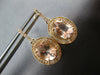 2.33CT DIAMOND & AAA MORGANITE 14KT ROSE GOLD OVAL & ROUND HALO HANGING EARRINGS