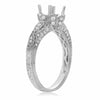 ESTATE .43CT DIAMOND 14KT WHITE GOLD FILIGREE SEMI MOUNT 4 PRONG ENGAGEMENT RING