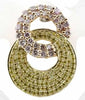 LARGE 1.29CT PINK & FANCY YELLOW DIAMOND 18KT YELLOW ROSE GOLD LOVE KNOT PENDANT