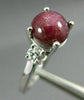 4.17CT DIAMOND & AAA STAR RUBY SAPPHIRE 14K WHITE GOLD 3D ENGAGEMENT RING #26564