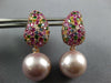 3.77CT DIAMOND & AAA SAPPHIRE & SOUTH SEA PEARL 18KT ROSE GOLD HANGING EARRINGS