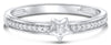 ESTATE .07CT DIAMOND 14KT WHITE GOLD CLASSIC SOLITAIRE STAR FRIENDSHIP LOVE RING