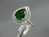 LARGE 2.15CT DIAMOND & AAA RUSSALITE 14KT WHITE GOLD PEAR SHAPE ENGAGEMENT RING