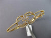 LARGE 1.75CT DIAMOND 18KT YELLOW GOLD 3D FLOWER LOVE KNOT CUFF BANGLE BRACELET