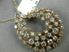 ESTATE LARGE 3.05CT DIAMOND 14KT ROSE GOLD 3D TEAR DROP WAVE MOON LOVE PENDANT