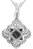 .19CT WHITE & BLACK DIAMOND 14KT WHITE GOLD 3D GEOMETRICAL FUN FLOATING PENDANT