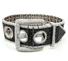 EXTRA LARGE 33.5CT WHITE & BLACK DIAMOND 18KT WHITE GOLD 3D BELT TENNIS BRACELET