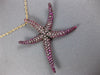 ESTATE EXTRA LARGE 3.75CT AAA PINK SAPPHIRE 18KT ROSE GOLD STAR FISH FUN PENDANT