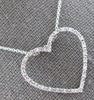 ESTATE .28CT DIAMOND 14KT WHITE GOLD 3D CLASSIC OPEN HEART LOVE FLOATING PENDANT