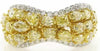 4.59CT WHITE & FANCY YELLOW DIAMOND 18K 2 TONE GOLD 3D MULTI SHAPE INFINITY RING