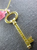 LARGE 1.01CT FANCY YELLOW DIAMOND 18KT YELLOW GOLD 3D KEY TO YOUR HEART PENDANT