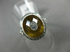 ESTATE LARGE 4.45CT DIAMOND & AAA CITRINE 14KT WHITE GOLD OVAL HALO ETOILE RING