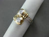 ESTATE WIDE .30CT DIAMOND 14KT WHITE & YELLOW GOLD DOUBLE TWIST GOLD RING #20744
