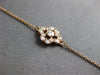 ESTATE .26CT DIAMOND 14KT ROSE GOLD 3D ROUND CLASSIC FLOWER SQUARE LOVE NECKLACE