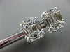 LARGE 2.25CT DIAMOND 18KT WHITE GOLD 3D ROUND & BAGUETTE SQUARE STUD EARRINGS