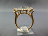 LARGE 12.01CT DIAMOND & AAA WHITE QUARTZ 14KT ROSE GOLD TRILLION SOLITAIRE RING