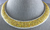 EXTRA LARGE 47.75CT WHITE & CANARY DIAMOND 18KT TWO TONE GOLD 3D TENNIS NECKLACE