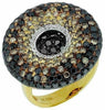 ESTATE 2.48CT MULTI COLOR DIAMOND 14KT YELLOW GOLD 3D CLASSIC CIRCULAR FUN RING