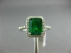 WIDE 1.92CT DIAMOND & AAA EMERALD 14KT WHITE GOLD FILIGREE HALO ENGAGEMENT RING