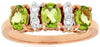ESTATE 1.26CT DIAMOND & AAA PERIDOT 14KT ROSE GOLD CLASSIC OVAL & ROUND FUN RING