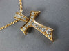 ESTATE SMALL .37CT DIAMOND 18KT ROSE GOLD 3D HANDCRAFTED CROSS PENDANT
