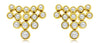 .40CT DIAMOND 14KT YELLOW GOLD MULTI ROW BEZEL JOURNEY TRIANGULAR STUD EARRINGS