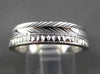 ANTIQUE WIDE 14K WHITE GOLD DIAMOND CUT FILIGREE WEDDING ANNIVERSARY RING #18933