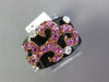 WIDE .95CT DIAMOND & AAA PINK SAPPHIRE & ONYX 18KT WHITE & ROSE GOLD ETOILE RING