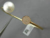 ESTATE .14CT DIAMOND & AAA SOUTH SEA PEARL 18KT ROSE GOLD CIRCLE BANGLE BRACELET