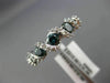 ESTATE .87CT WHITE & BLUE DIAMOND 14KT WHITE GOLD 5 STONE CRISS CROSS LOVE RING