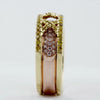 .93CT LIGHT PINK & FANCY YELLOW DIAMOND 18K YELLOW & ROSE GOLD XO FUN LOVE RING