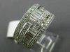 WIDE 1.45CT ROUND & BAGUETTE DIAMOND 14K WHITE GOLD MULTI ROW WEDDING RING #1616