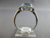 2CT DIAMOND & AAA BLUE TOPAZ 14K WHITE GOLD HALO CUSHION & ROUND ENGAGEMENT RING