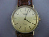 ESTATE LONGINES SWISS QUARTZ GOLD FILLED MENS WATCH CROCODILE BAND 35MM #21586