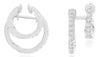 .48CT DIAMOND 14KT WHITE GOLD 3D CLASSIC DOUBLE HOOP HUGGIE FUN HANGING EARRINGS