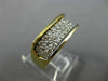 ESTATE WIDE .93CT DIAMOND 18K WHITE & YELLOW GOLD THREE ROW RECTANGULAR RING 138